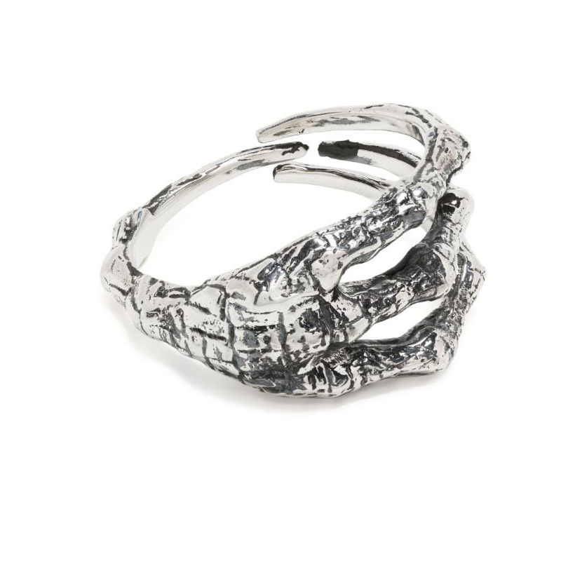 YOJI OOAK ENGRAVED RING 925浮雕刻镂空纯银戒指手工复古指环男