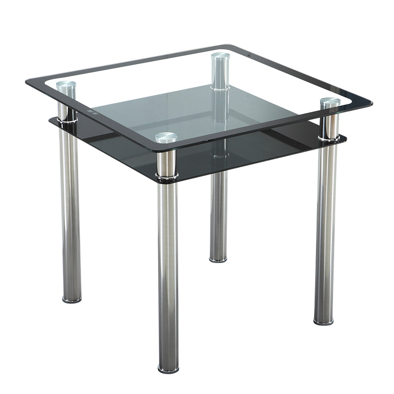 现代简约钢化玻璃桌子家用小户型餐桌椅组合休闲吃饭桌接待洽谈桌