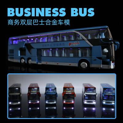 新公交车玩具双层巴士玩具车大号开门公共汽车模型仿真合金儿童男