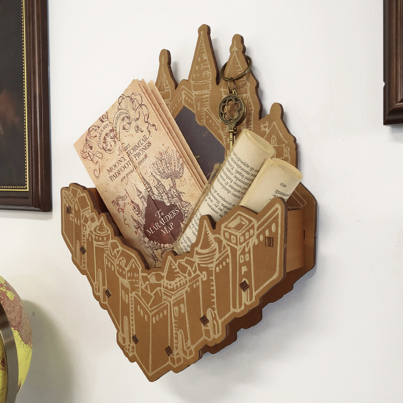 哈利波特木质活点地图置物架华纳正版墙面装饰客厅卧室收纳盒礼物