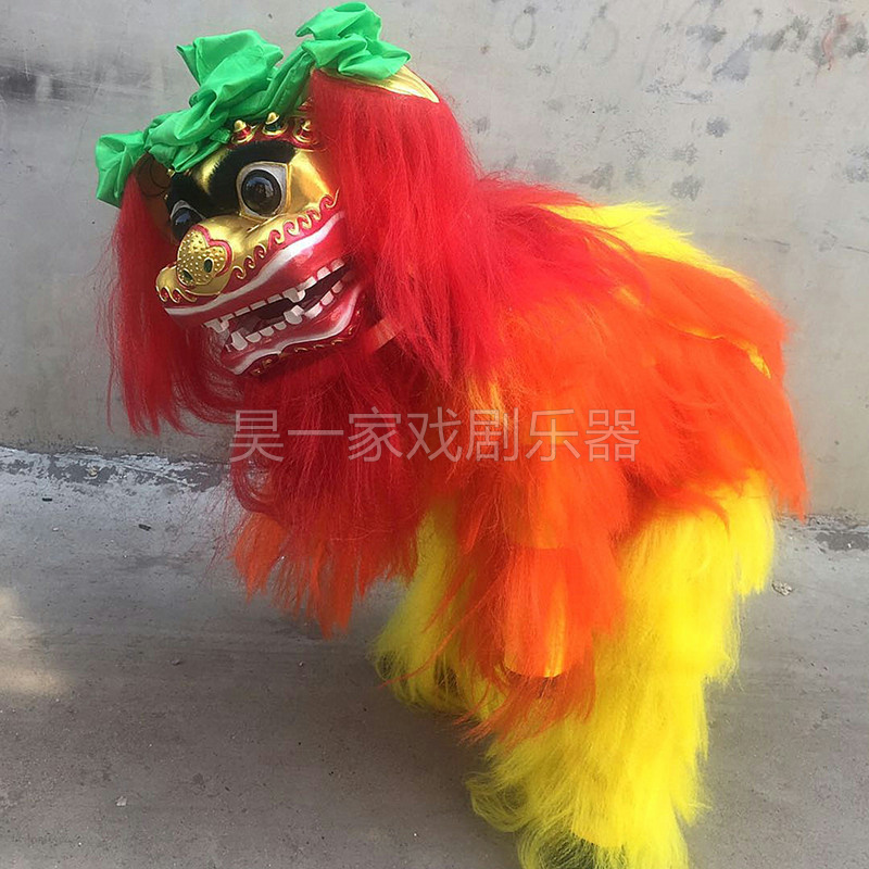 成人儿童单人北京笑脸狮子小北狮醒狮舞狮全套装红社火表演出道具