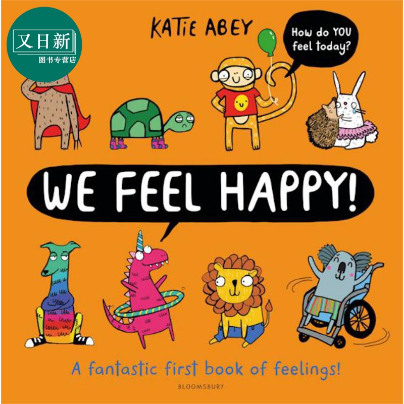 We Feel Happy 开心动物团 开心法则 Katie Abey 英文原版进口 儿童绘本 动物图画书 情绪认知 情感启蒙 2岁以上