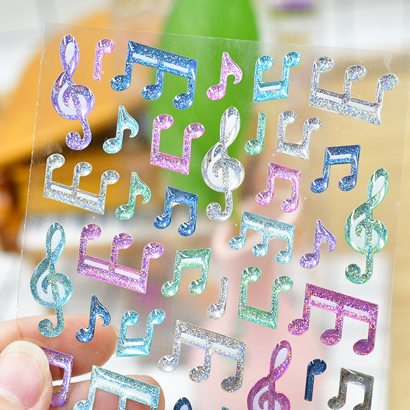 创意音符乐谱乐器贴纸3D立体学生儿童琴行礼品礼物奖励音乐文具