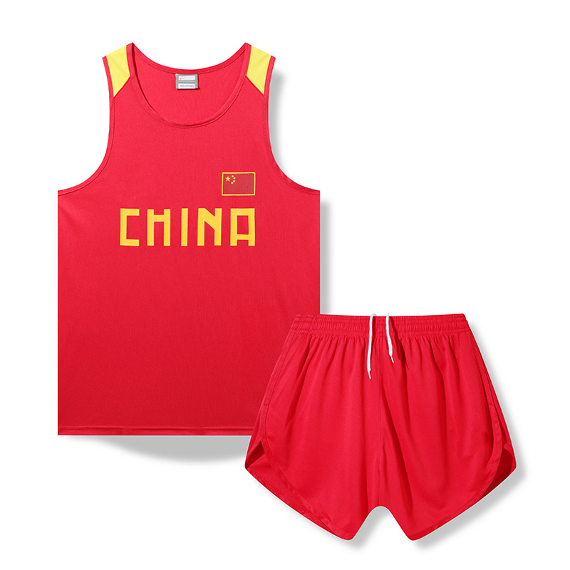 中国队男女田径服套装体育生中高考体考训练服背心运动服跑步比赛