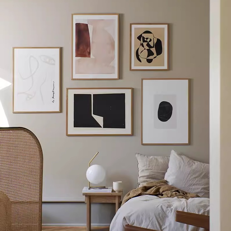 Hygge Design 丹麦设计抽象艺术海报 北欧卧室客厅玄关装饰画