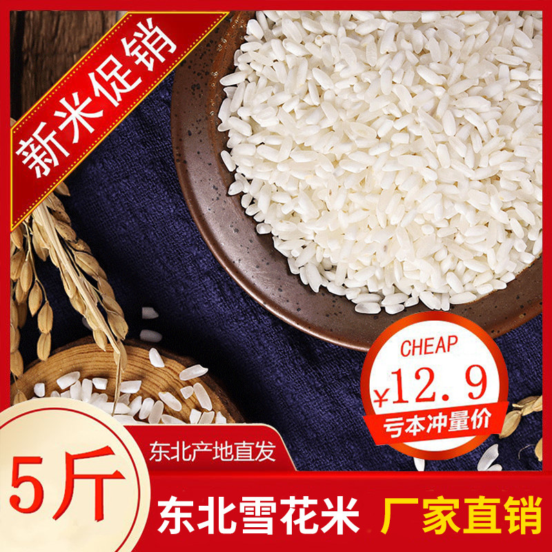 辽香2.5kg东北大米5斤 真空包装白米 农家优质雪花米现磨软香粳米