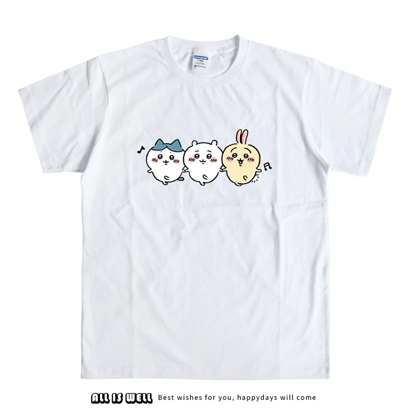 吉伊卡哇短袖T恤Chiikawa自嘲熊卡通动漫可爱二次元小八乌萨奇棉L