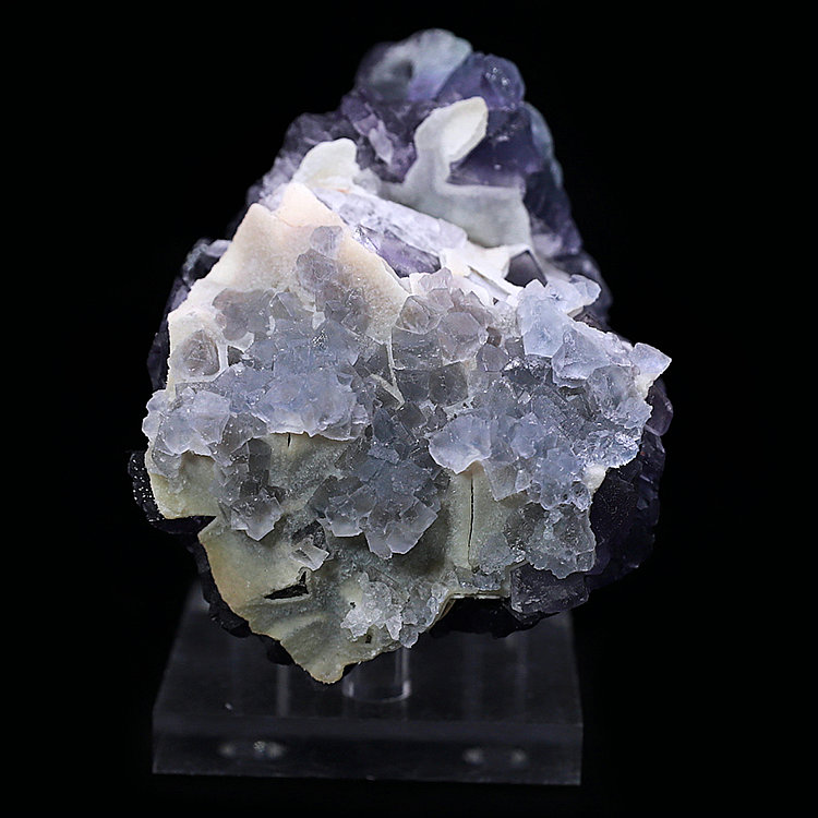 包邮福建紫色萤石彩色多色绿色白色矿物晶体摆件标本原石矿标11