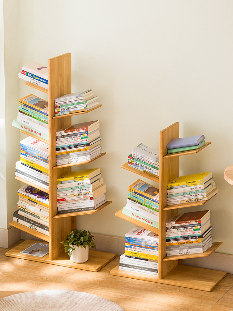 书架置物架落地书柜子家用儿童客厅图书馆靠墙简易阅读区多层收纳