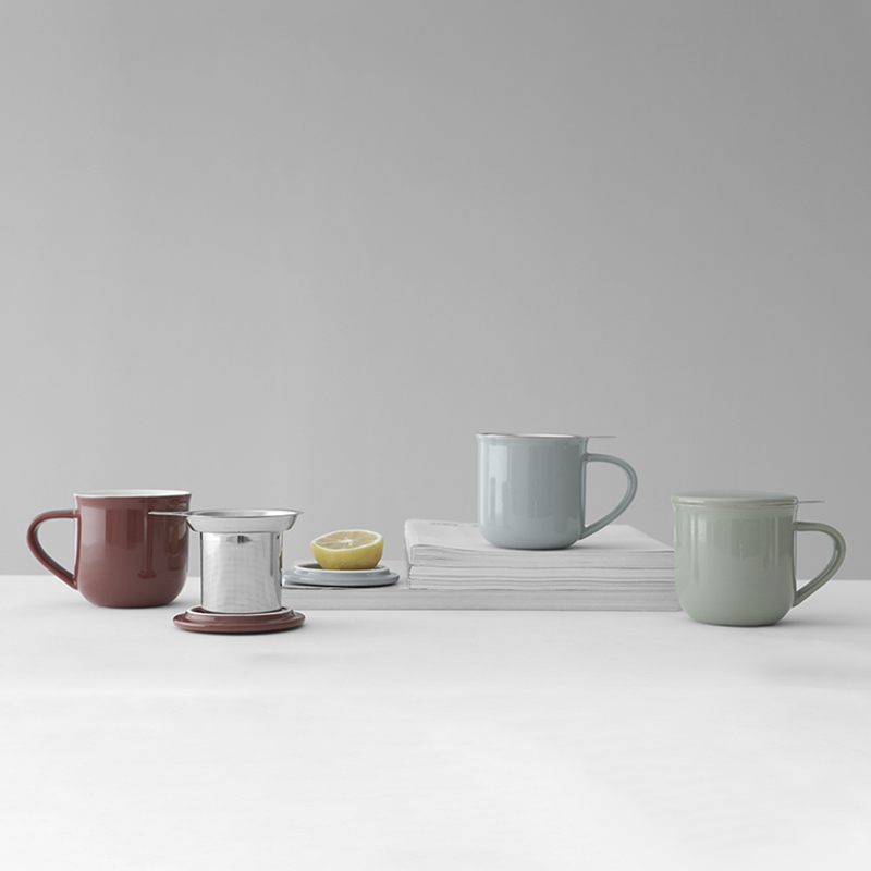 丹麦VIVA带盖茶杯子不锈钢过滤陶瓷马克西西弗书店咖啡中号380ml