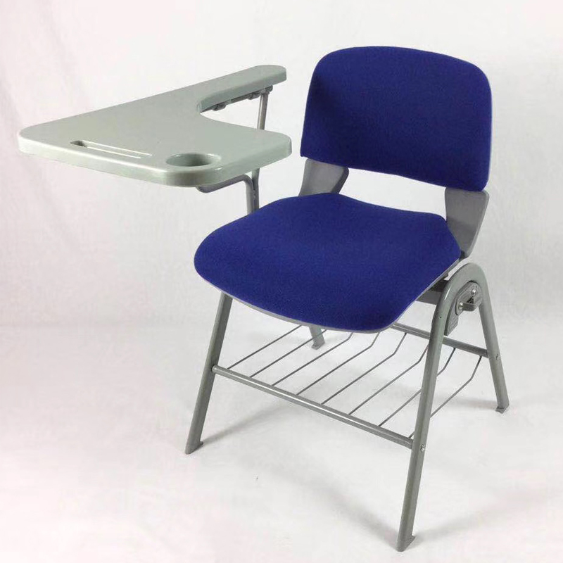 阅览图书馆培训会议椅带折叠写字板桌板新闻会议室办公桌椅一体椅