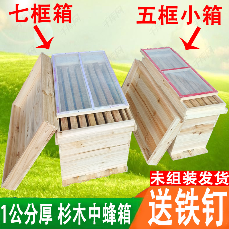 七框蜂箱五框蜂箱中蜂箱土蜂箱蜂桶养蜂育王箱诱蜂箱包邮杉木养殖
