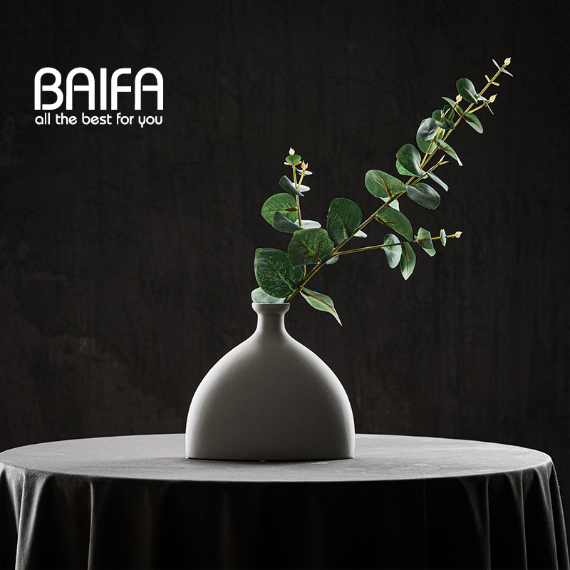 BAIFA 北欧ins风陶瓷花瓶干花服装店摆件客厅插花侘寂艺术装饰品