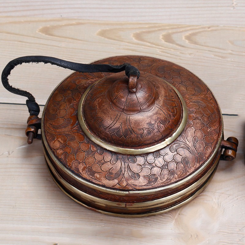 碰铃保护套子包装盒尼泊尔手工纯铜盒大小号适合直径8.5cm和10cm