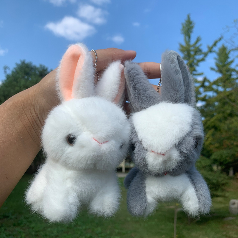 仿真小白兔毛绒玩具挂件可爱兔兔钥匙背包情侣挂饰儿童礼物抓机娃