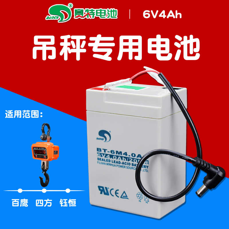 20-30吨电子吊秤蓄电池6V4.5AH上海百鹰3t5T10T15t行车称6V4A电瓶