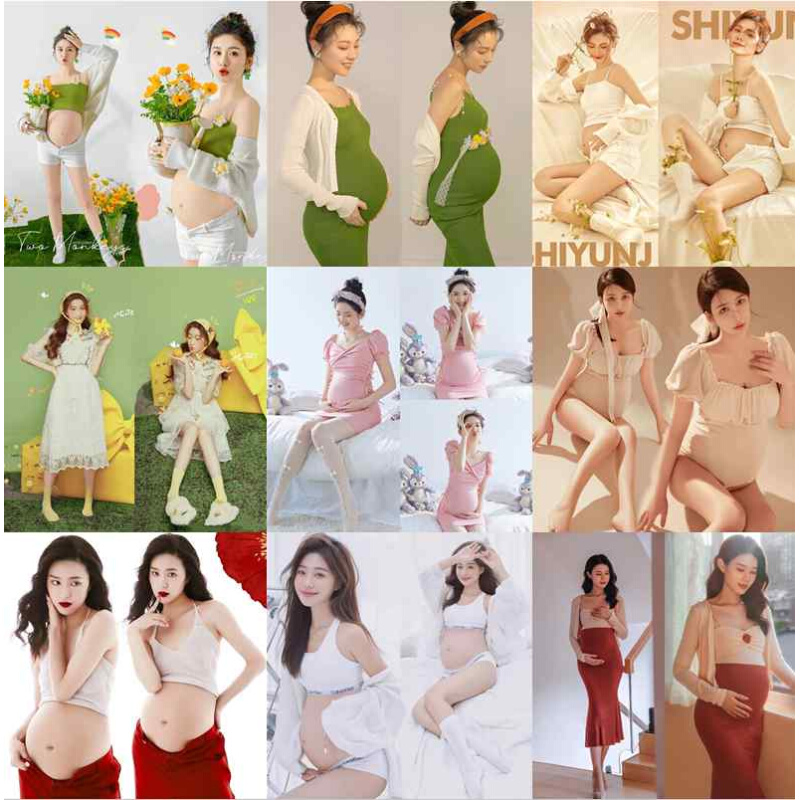 新款影楼孕妇拍照服装时尚摄影写真艺术照礼服孕妇精致小清新服饰