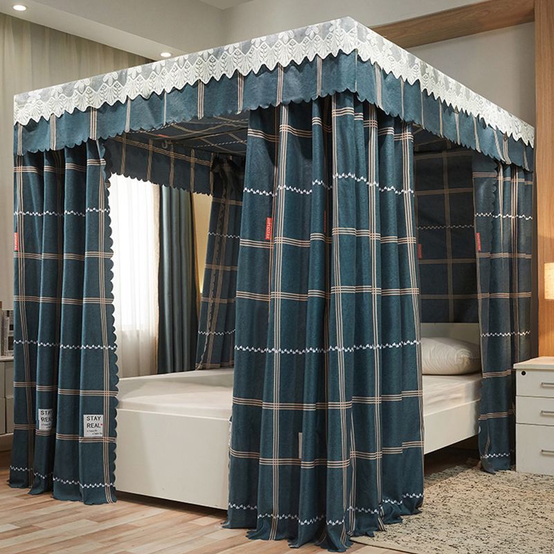 新品物理遮光床帘蚊帐一体式家用卧室落地支架Q防尘防风加厚保暖
