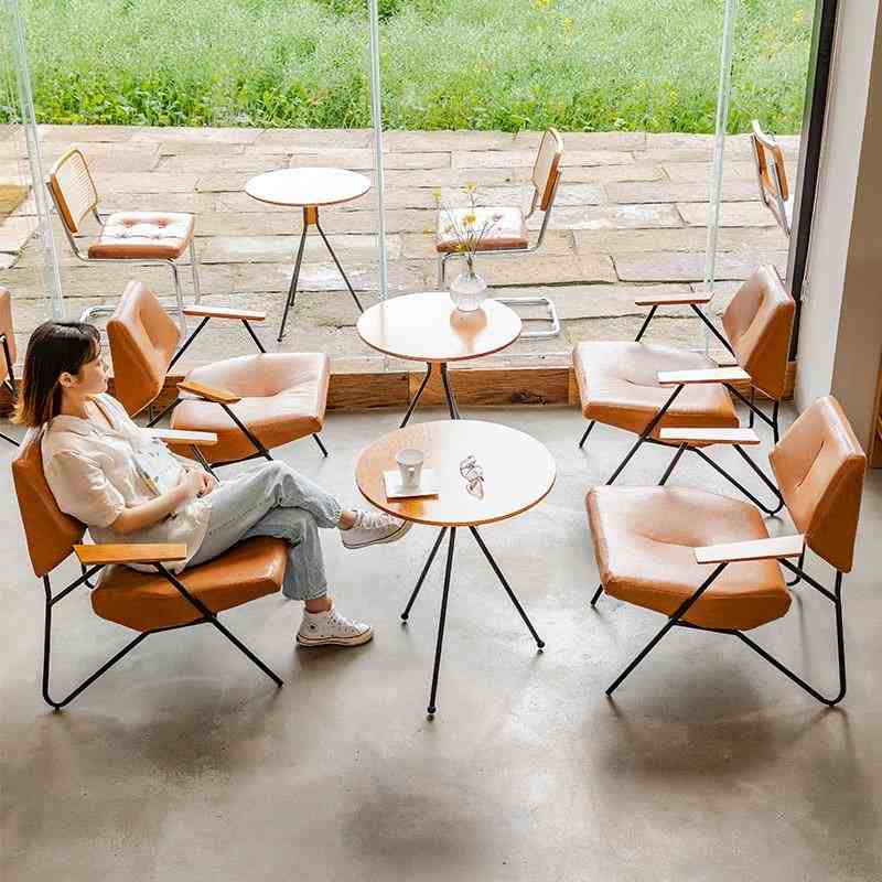 网红奶茶店咖啡厅休闲桌椅组合清吧书店餐饮店接待沙发洽谈商用