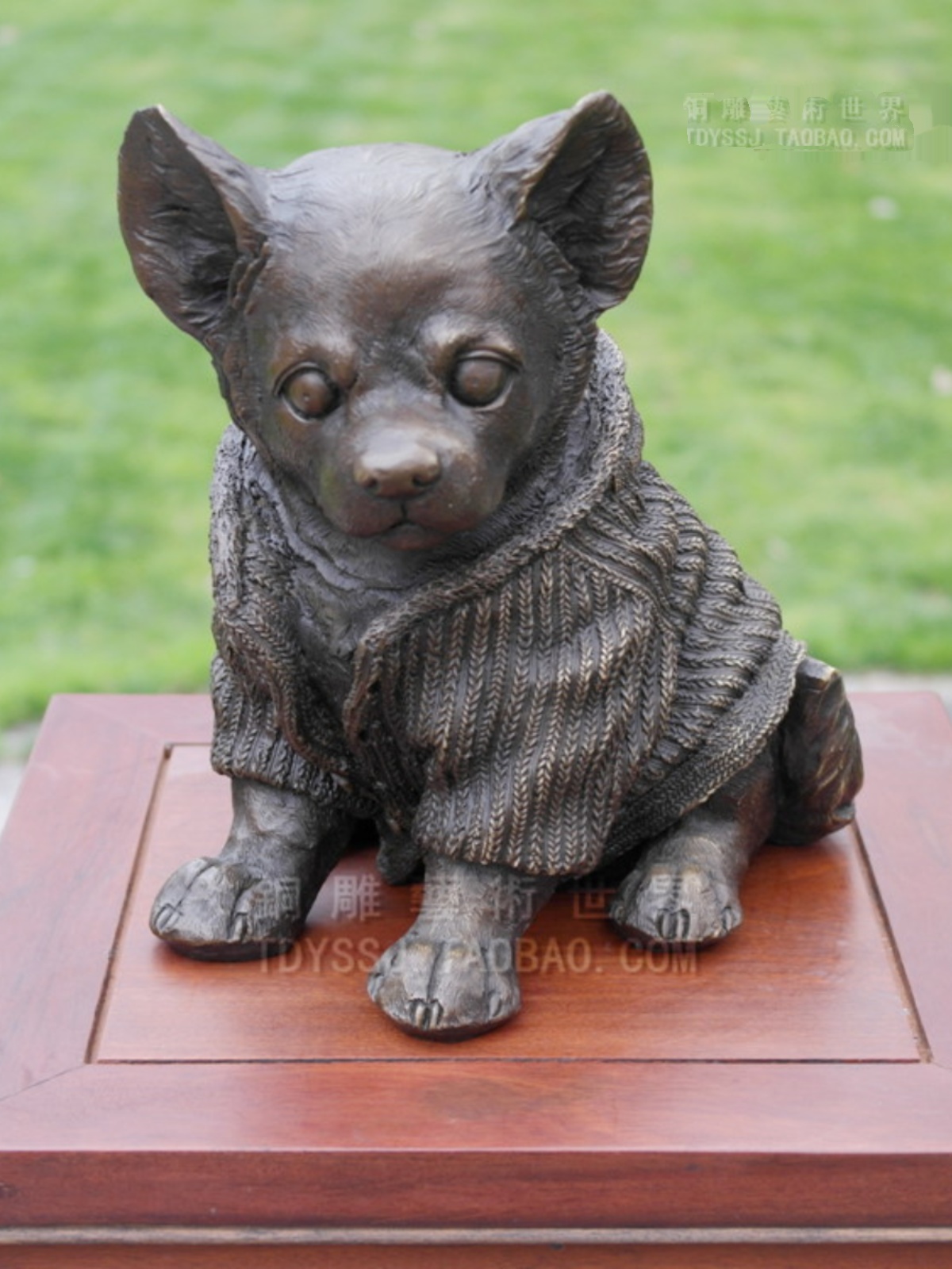 雕塑可爱工艺品摆件礼品的犬宠物铜艺术穿家居饰品爱雕塑毛衣小狗