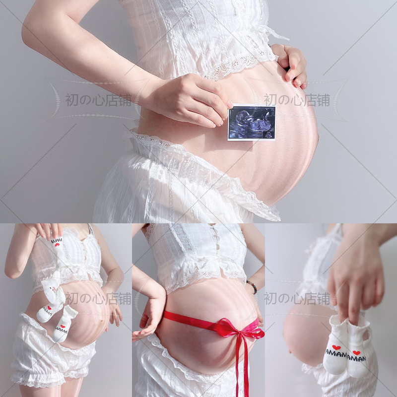 孕妇照服装拍照片在家拍道具写真的肚皮贴纸衣服饰艺术照摄影主题