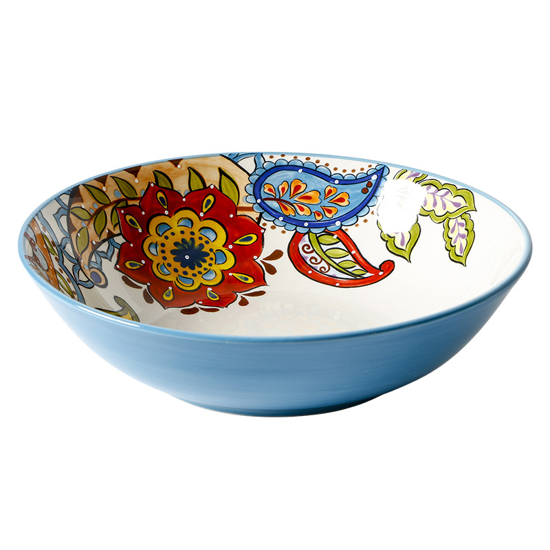欧兰摩尔和面盆手绘陶瓷碗沙拉碗个性水果盆酸菜鱼碗釉下彩大汤碗