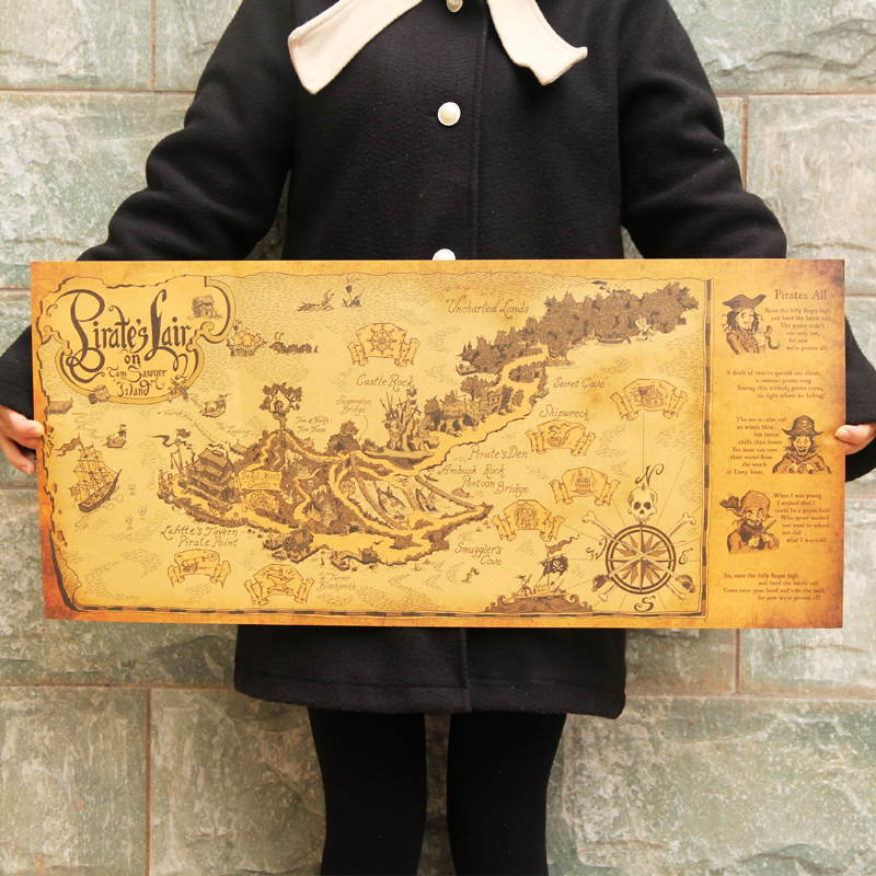 儿童考古游戏玩具藏宝图海盗寻宝游戏道具小地图男女孩子宝藏地图
