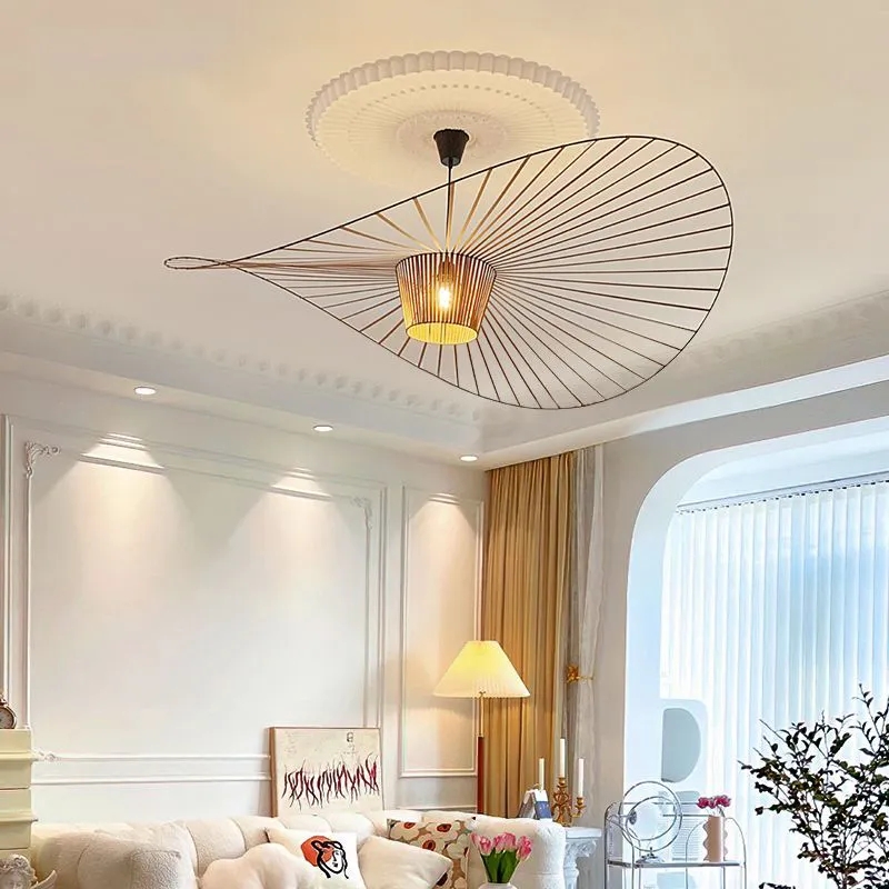 法式创意草帽吊灯个性艺术客厅北欧设计主餐厅灯具卧室帽子草帽灯