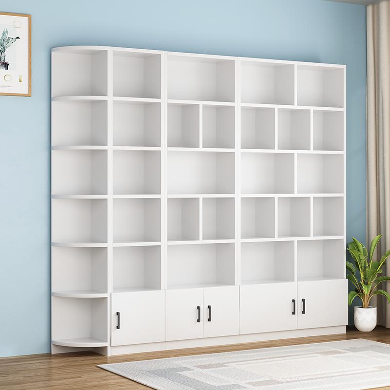 白色实木儿童书架置物架落地书柜家用收纳储物柜子客厅图书馆定制