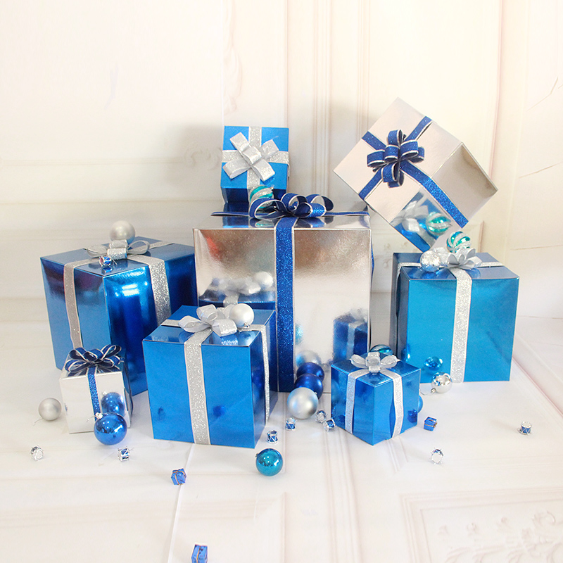圣诞节日装饰用品礼物盒开业活动橱窗布置道具树下堆头美陈大摆件