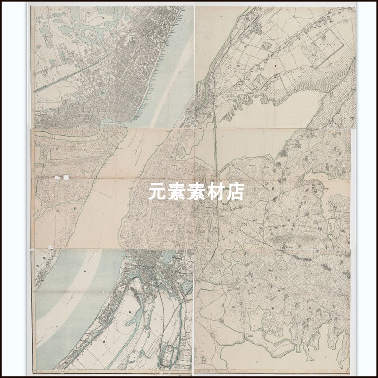 1938年武汉老地图 高清电子版素材JPG格式