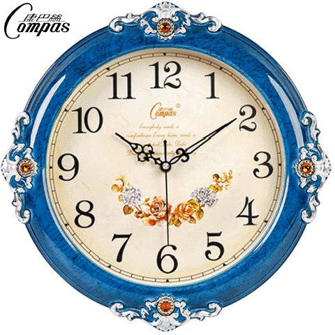 康巴丝欧式钟表静音客厅挂钟时尚现代家用石英钟创意壁式豪华时钟