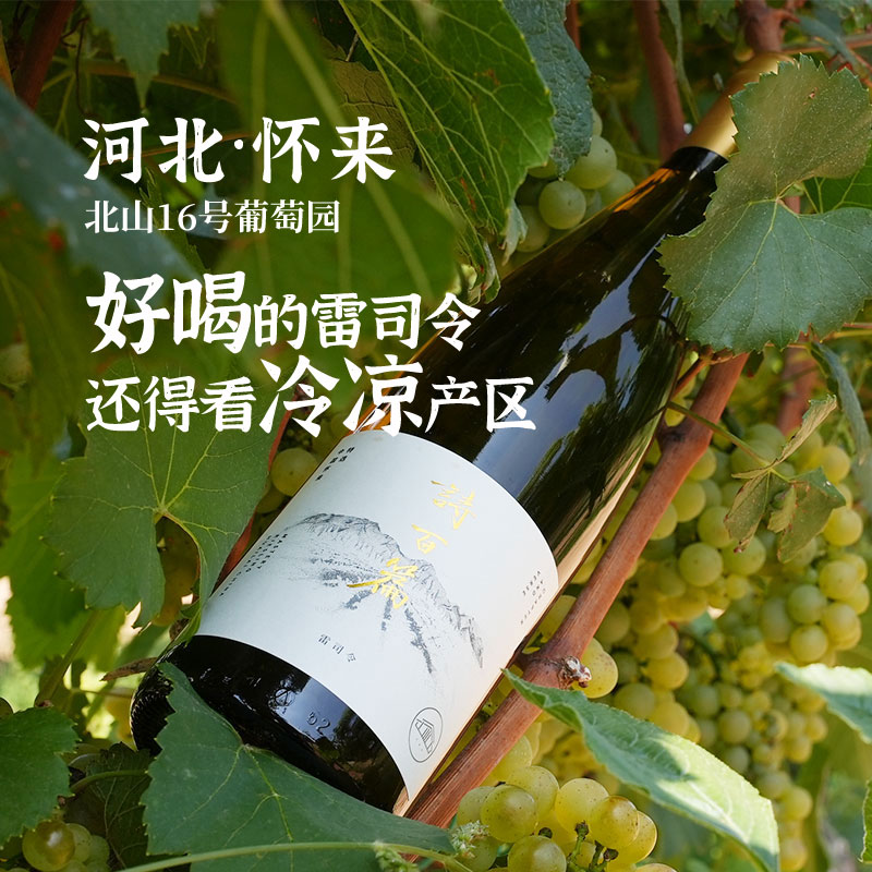 中国河北怀来雷司令干白诗百篇国产白葡萄酒名家高分高酸配河鲜