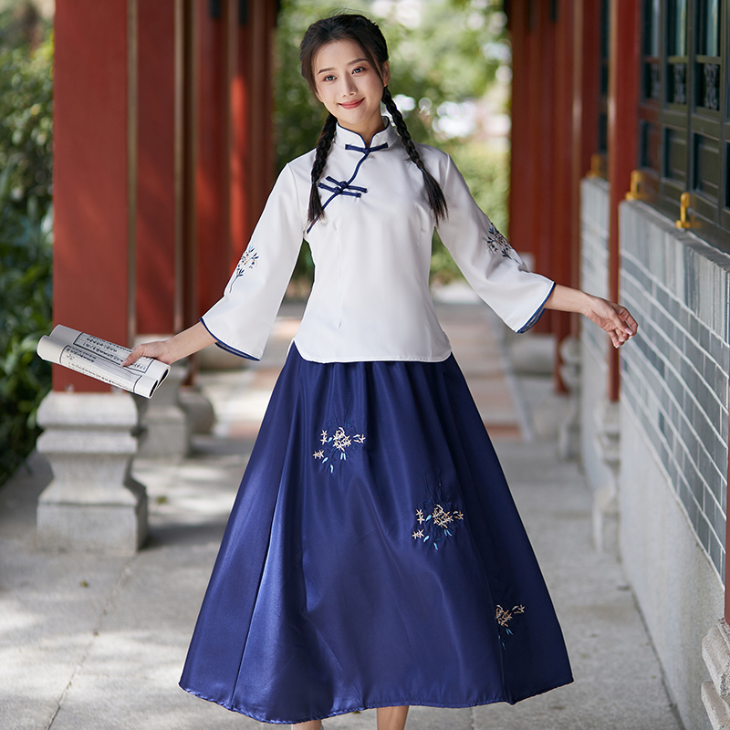 演合唱民国学生装表装套装复古中国风五四青年舞台男女演出服舞蹈