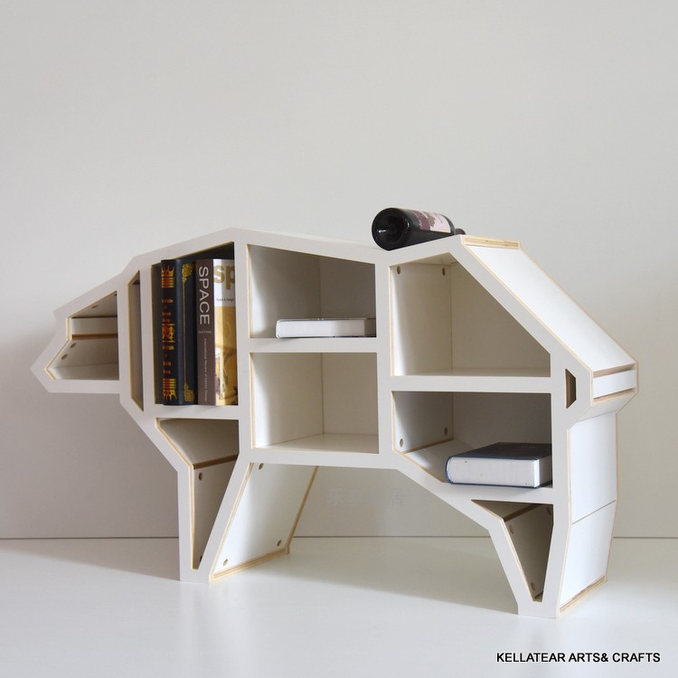 立柜动物书创意架储物架工艺品墙体北极熊落地摆件书店书房幼儿园