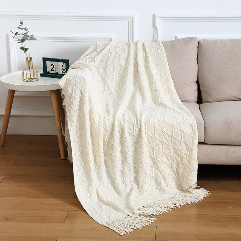 跨境毛毯沙发毯盖毯床尾毯办公室针织毯空调毯流苏午睡毯毯子搭毯