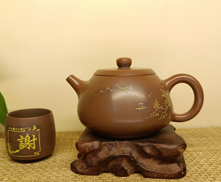 坭兴陶茶壶 中国石油昆仑好客 广西