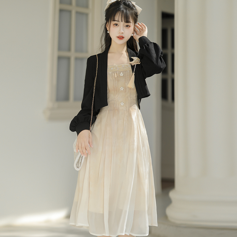 汉如初镜月汉服女中国风改良日常汉元素上衣连衣裙新中式套装