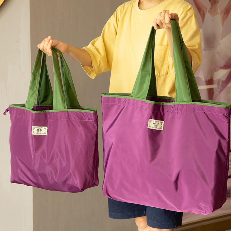 可折叠购物袋大号超市购物袋子环保买菜包折叠便携手提帆布家用纯