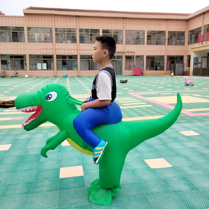 幼儿园侏罗纪霸王龙衣服万圣节服装儿童骑行恐龙亲子充气玩六一