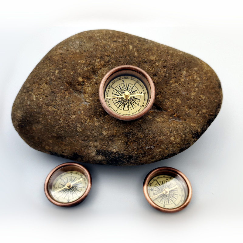 欧斯泰直径25毫米精准复古欧式全铜礼品指北针指南针