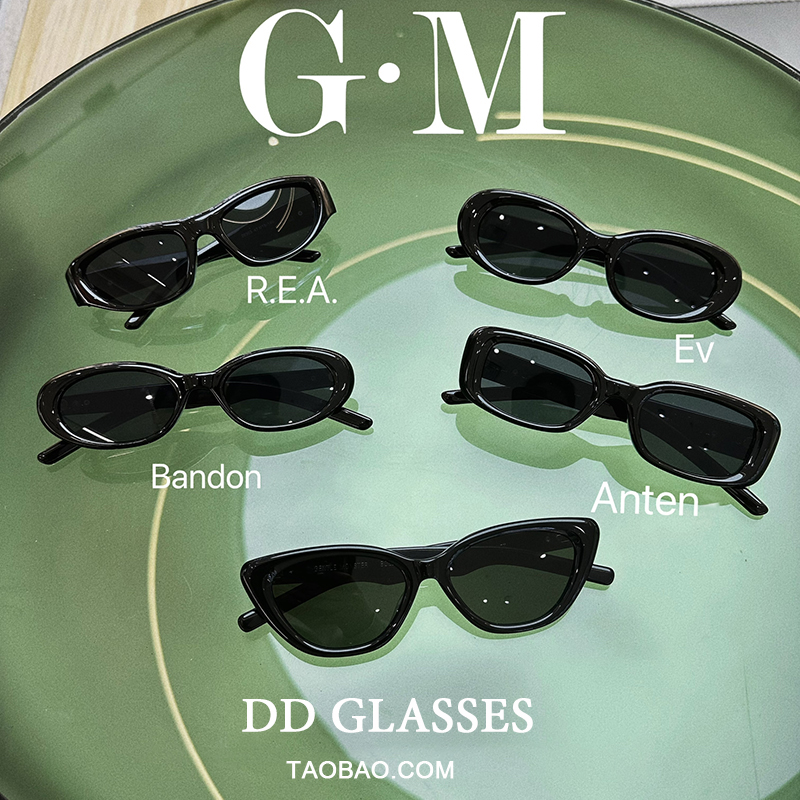 GM2024新款美式复古小框墨镜男女高级感度假复古猫眼潮酷太阳眼镜