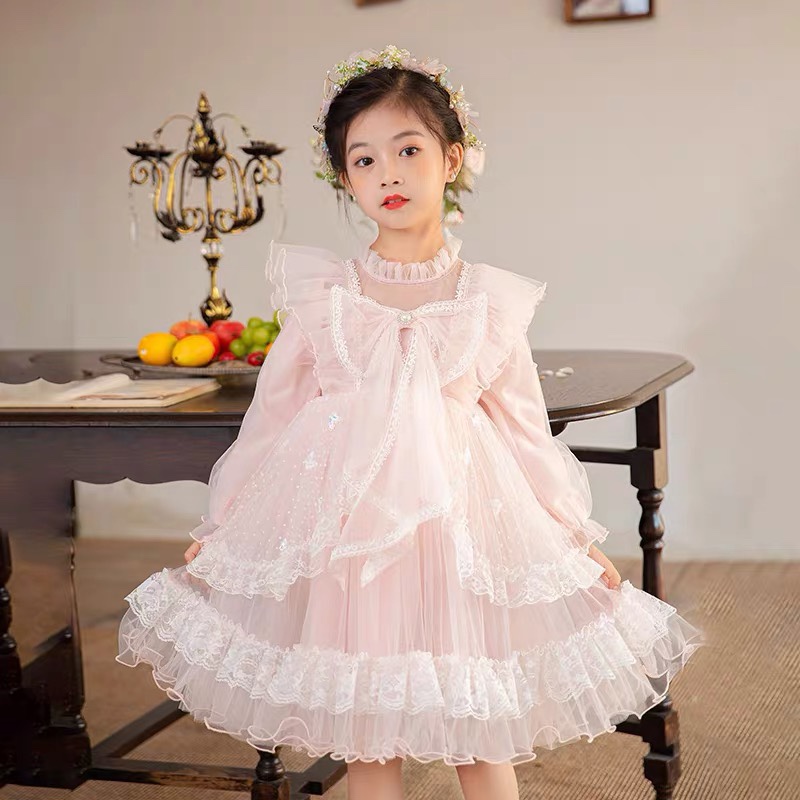 女童春装新款公主裙 2023春季韩版洋气儿童礼服童装网纱连衣裙子