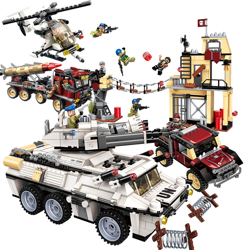 乐高积木坦克战斗飞机儿童拼装玩具8岁益智军事系列6-12岁男孩子