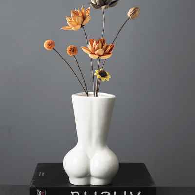 新品北欧风艺术人体花瓶摆件创意陶瓷客厅插花家居玄关样板房软装