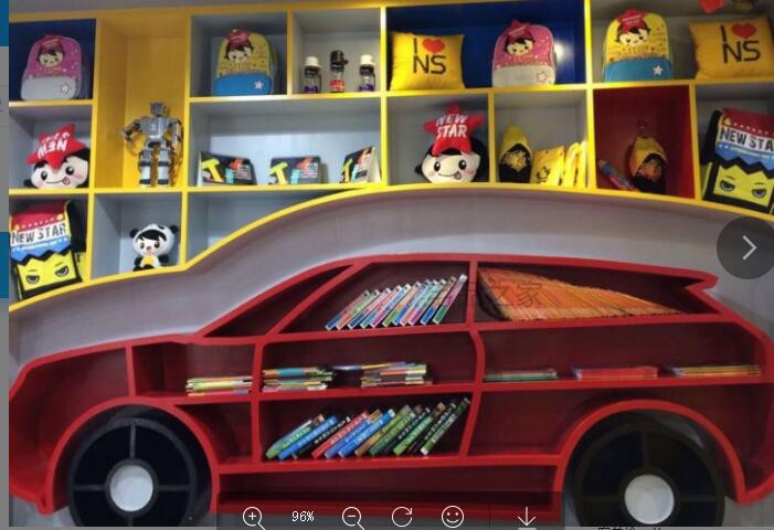 定制儿童创意跑车汽车造型书架书柜置物架墙面装饰图书馆培训学校