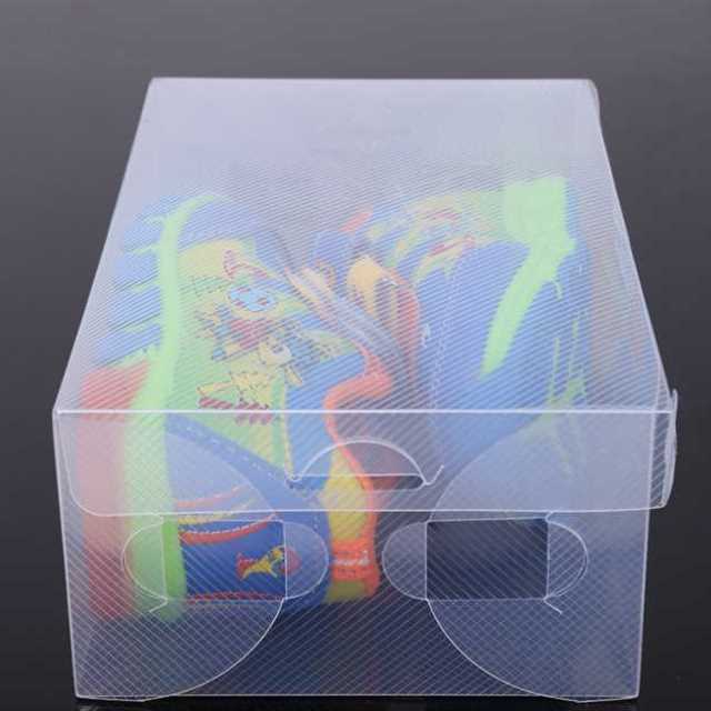 透明儿童鞋盒桌面收纳盒家居用品塑料翻盖鞋盒防尘杂物收纳储物盒