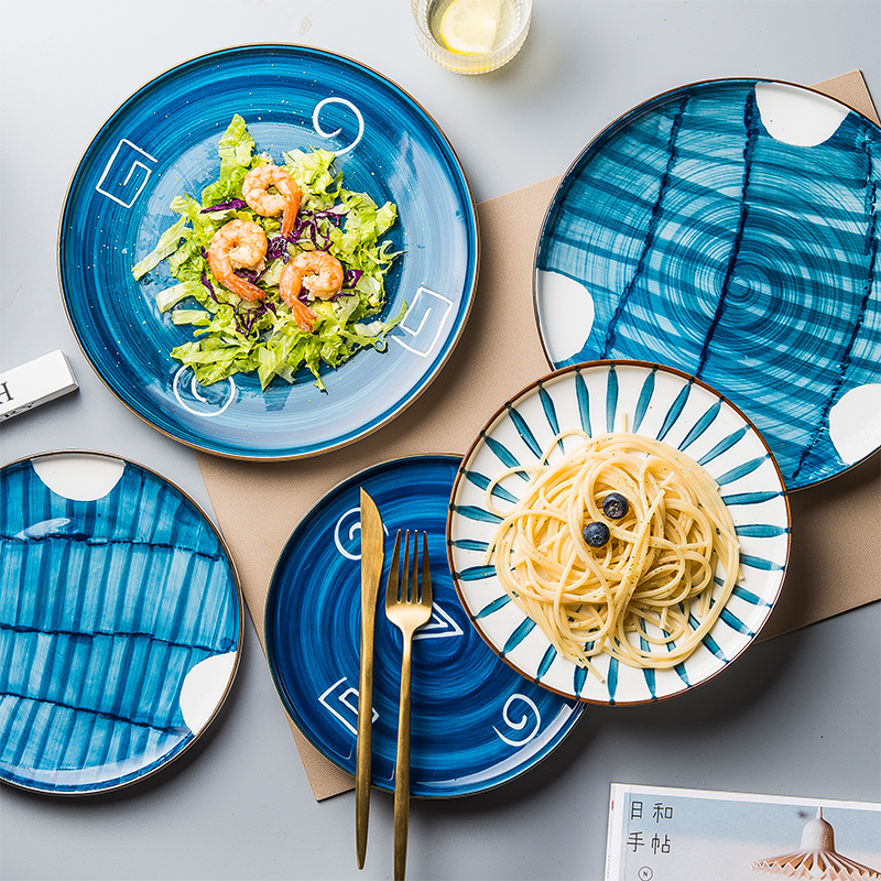 日式陶瓷盘盘子手绘餐具西餐盘牛排盘风侍从调糊教材例题这牌