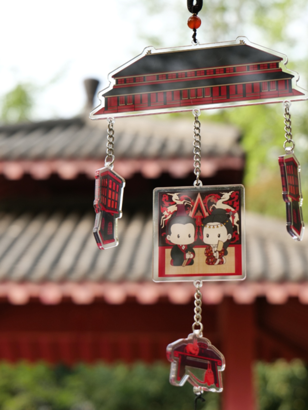 新款湖南省博物院马王堆文创双面风铃中式装饰民宿吊饰中国风包邮