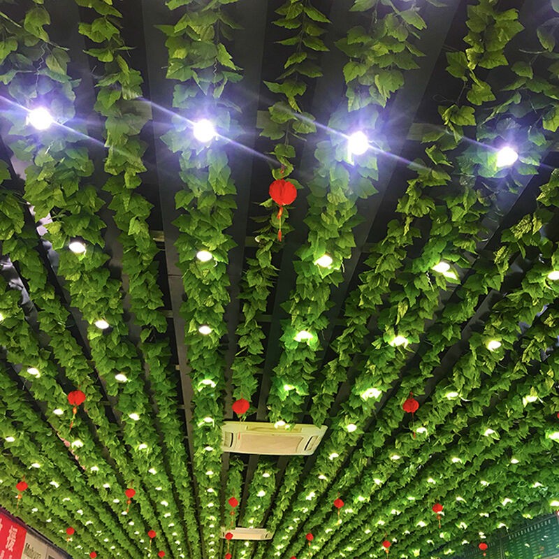 绿叶藤条装饰塑料假花绿植管道缠绕室内吊顶仿真葡萄叶爬山虎藤蔓